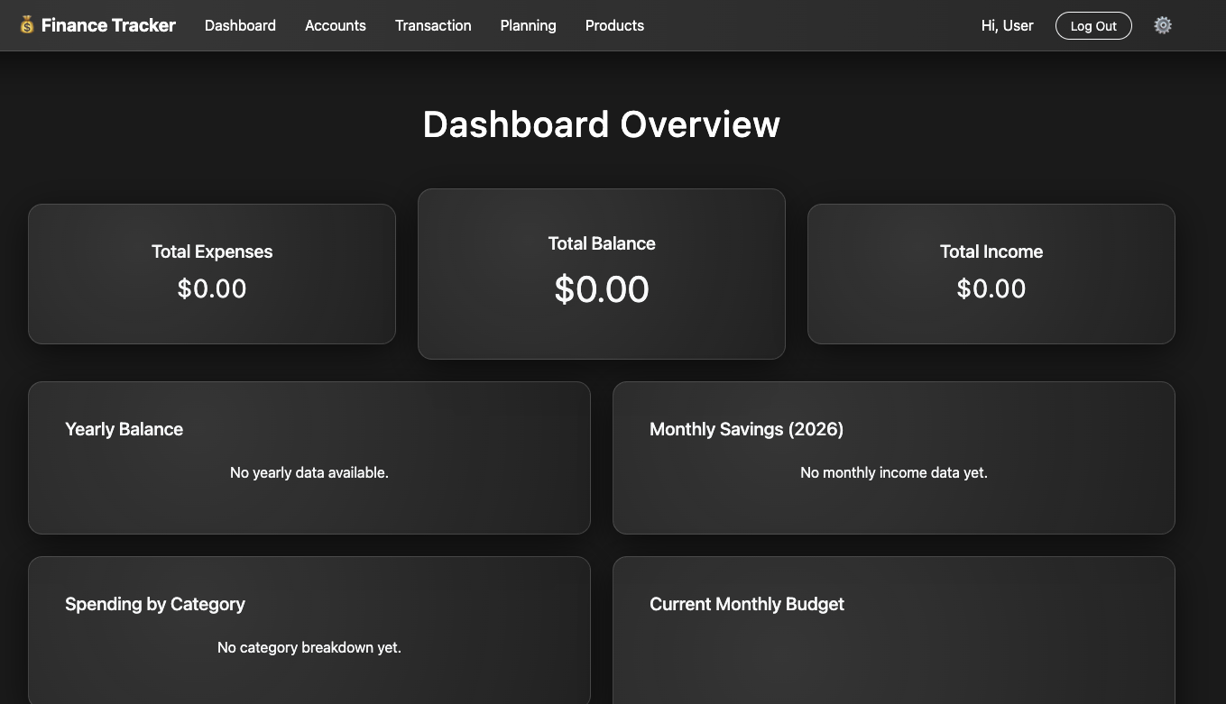 Finance App Dashboard